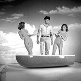 Dibond - Filmsterren / Retro - Elvis Presley in wit / grijs / zwart - 120 x 120 cm.