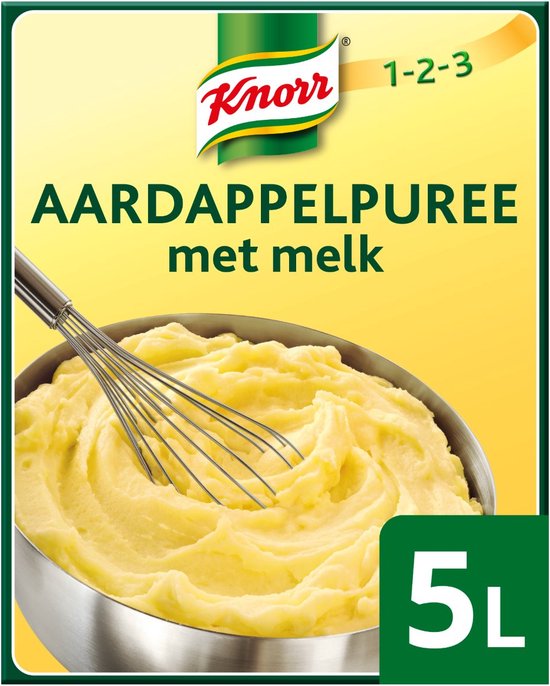 Knorr 123 Aardappelpuree met melk poeder opbrengst 30 kg Doos 5 kilo bol