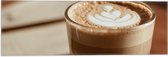 Vlag - Koffie-art in Kop Verse Koffie - 60x20 cm Foto op Polyester Vlag