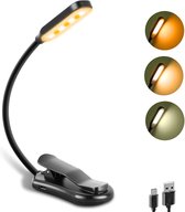 BOTC Liseuse USB rechargeable avec pince - Lampe de bureau - Lampe à pince - Rechargeable - Dimmable