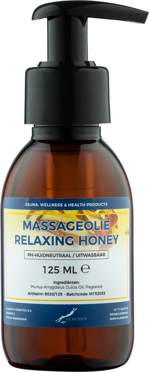Goedkoopste Massageolie Relaxing Honey 125 ml met pomp - 100 natuurlijk - biologisch en koud geperst