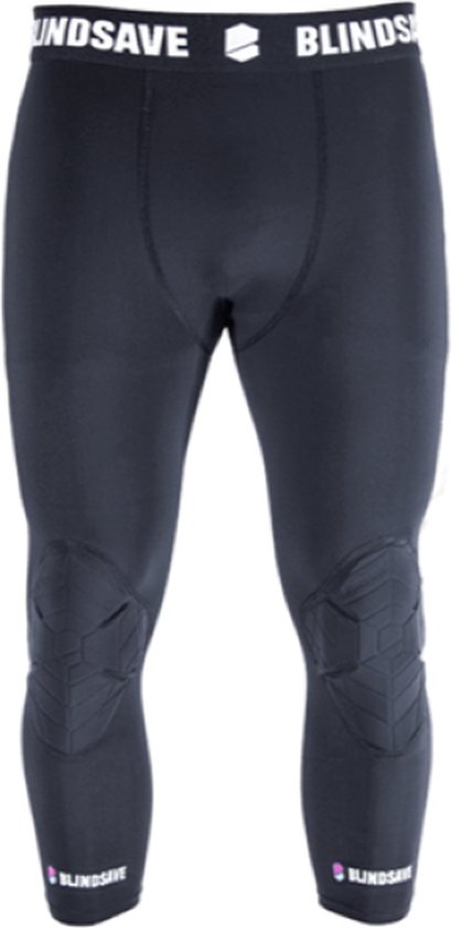 Blindsave 3/4 tights met kniebescherming - Zwart - Maat S
