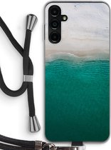 Case Company® - Hoesje met koord geschikt voor Samsung Galaxy A14 hoesje met Koord - Stranded - Telefoonhoesje met Zwart Koord - Bescherming aan alle Kanten en Over de Schermrand