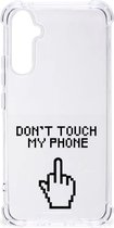 Smartphonehoesje Geschikt voor Samsung Galaxy A34 Telefoon Hoesje met doorzichtige rand Finger Don't Touch My Phone