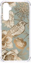 Case geschikt voor Samsung Galaxy A34 Vintage Bird Flowers