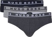 Hugo Boss Heren Slips 3-Pack (Maat M) Grijs/Zwart - Ondergoed, Mannen