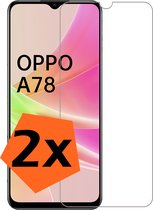 Protecteur d'écran OPPO A78 Protect Glas Tempered Glass Couverture complète - Protecteur d'écran OPPO A78 - 2x