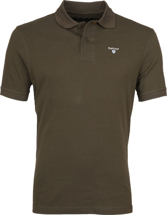 Foto: Barbour basic polo legergroen modern fit heren poloshirt maat m