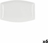 Serveerschaal Quid Gastro Vierkant Keramisch Wit (25,2 x 16 x 2 cm) (6 Stuks)