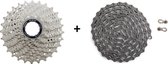 SUPERPROMO 11 speed Shimano cassette met verbeterd tandontwerp 12-25 tanden + 11v KMC ketting met quicklink COMBIDEAL!! 100% compatibel 11-22-33 versnellingen PREMIUM QUALITY