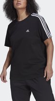 adidas Sportswear Essentials Slim 3-Stripes T-shirt (Grote Maat) - Dames - Zwart- 2X