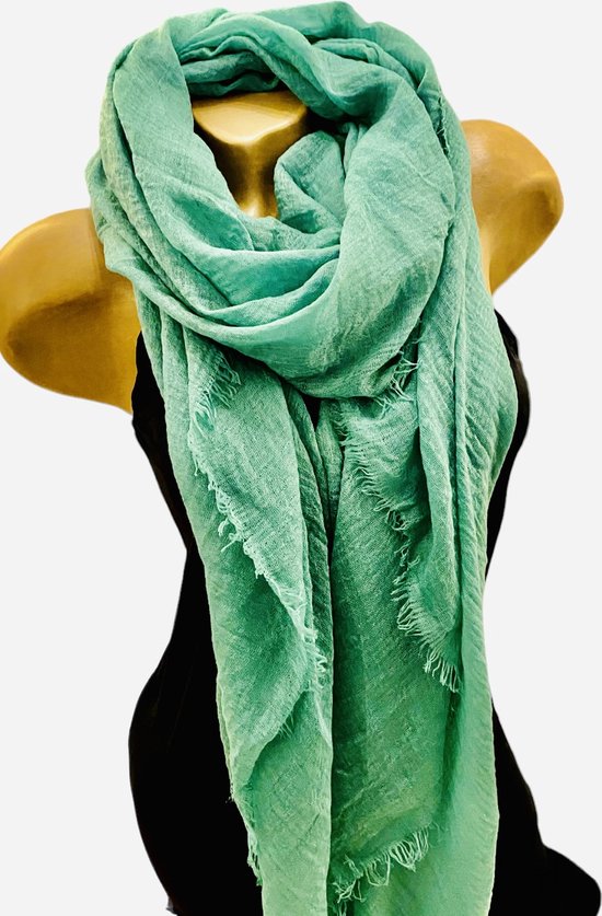 Dames effen kleur sjaal 36# Deep pea green