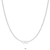 Twice As Nice Halsketting in zilver, forcat ketting, infinity 38 cm+5 cm