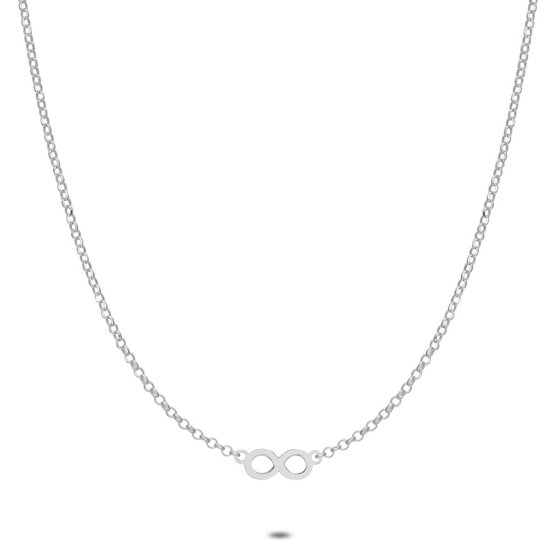 Twice As Nice Halsketting in zilver, forcat ketting, infinity 38 cm+5 cm