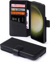 Coque Samsung Galaxy S23 Ultra - Bookcase portefeuille de Luxe MobyDefend - Zwart - Coque pour téléphone portable - Coque de téléphone adaptée pour : Samsung Galaxy S23 Ultra