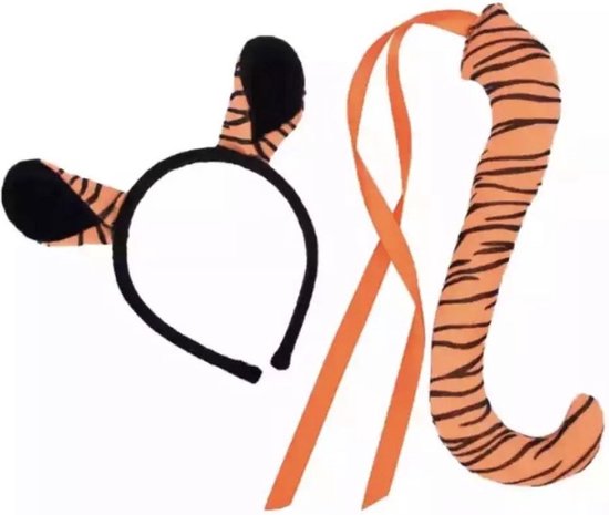 Akyol - Tijger Haarband - Tijger Oortjes - Met Oren- dierendag - Diadeem - Verkleden - verkleedset - carnaval - dierenset - One size fits all – Tiger – Jungle – Dieren haarband - tijger haarband