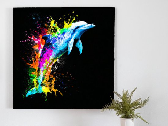 Flipper deluxe kunst - 80x80 centimeter op Canvas | Foto op Canvas - wanddecoratie