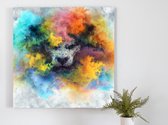 Mystique animal appearing from colored clouds kunst - 30x30 centimeter op Canvas | Foto op Canvas - wanddecoratie