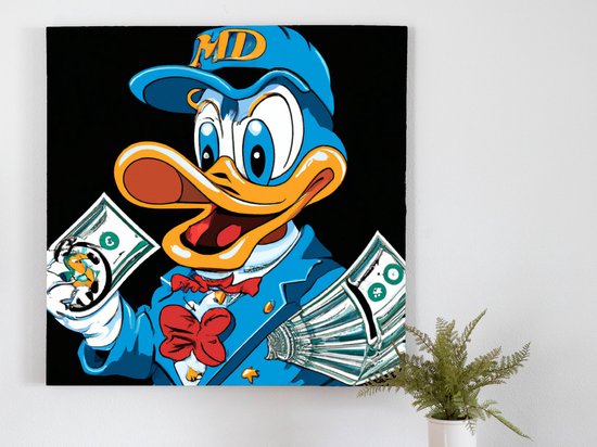 Doofus duck | Doofus Duck | Kunst - 40x40 centimeter op Canvas | Foto op Canvas