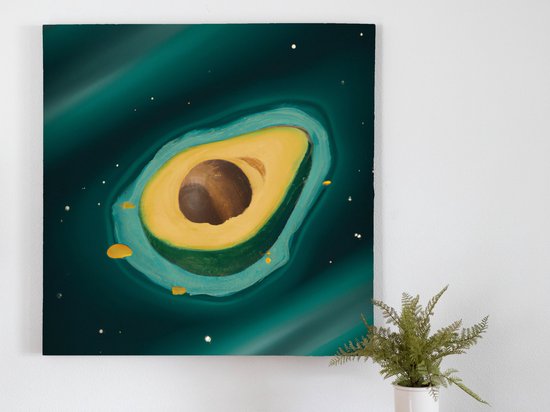 Avocado Nebula kunst - 40x40 centimeter op Canvas | Foto op Canvas - wanddecoratie