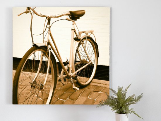 Sepia bike | Sepia bike | Kunst - 60x60 centimeter op Dibond | Foto op Dibond