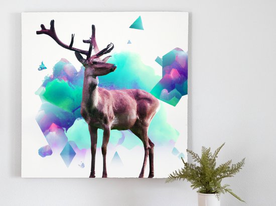 Deer clouds kunst - 40x40 centimeter op Canvas | Foto op Canvas - wanddecoratie