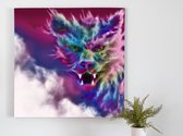 Wolfing Clouds kunst - 100x100 centimeter op Canvas | Foto op Canvas - wanddecoratie