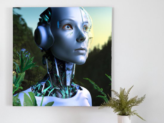 Annie the android | Annie the Android | Kunst - 40x40 centimeter op Canvas | Foto op Canvas