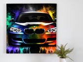 Chromatic BMW Blast kunst - 100x100 centimeter op Canvas | Foto op Canvas - wanddecoratie