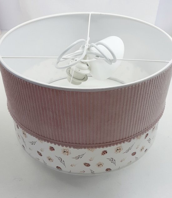 Kinderlamp-kinderkamer-babylamp-babykamer-roze-ribstof-velours-nature