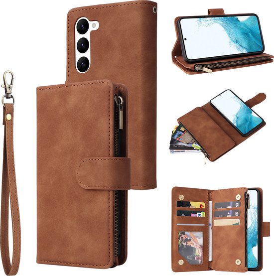 Hoesje met rits voor Google Pixel 10 Pro met knop ontwerp, PU-lederen Hoesje met rits voor Google Pixel 10 Pro met knop ontwerp, PU-lederen