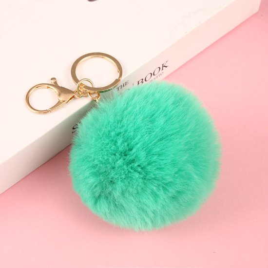 - Pluizige - Sleutelhanger - Keychain - Dames - Imitatie - Bont - Fakefur - Groen -