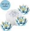 ZoeZo - Kaarsmal - Bloem - Set van 3 - Kaars mallen - Siliconen mal - Zelf kaarsen maken - Gips & epoxy gieten - Zeep maken