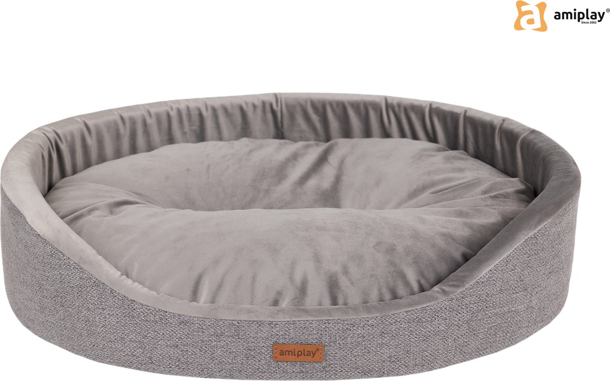 Amiplay Mand ovaal Siena grijs maat-L / 58x50x15cm