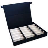 Organisateur à Lunettes 8 Cases - Boîte Rangement MDF Avec Couvercle Transparent - Doublure Tissu Doux - Pour Collection, Rangement Soigné