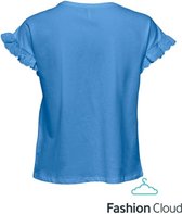 Only Iris S/s Emb Top Provence BLAUW L