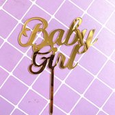 Acryl taart topper Baby Girl goud - babyshower - genderreveal - baby - gril - taart - topper - goud - acryl