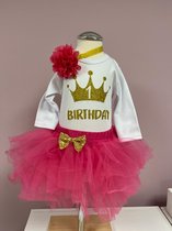 outfit d'anniversaire -ensemble d'anniversaire-robe d'anniversaire-robe-premier anniversaire-rose-fille-fille-fête-anniversaire-vêtements-cakesmash-ensemble de fête sur le thème de l'anniversaire des enfants Denise (taille 80)