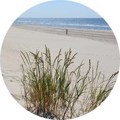 Texelphotos.nl - Muurcirkel – Texel Strand - Duin – Natuur – Zee - Natuur - Strand - Helmgras - Landschap - Wanddecoratie rond - Aluminium - Dibond - 60x60 cm - Binnen en Buiten.