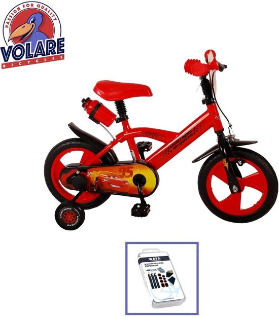 Vélo pour enfants Volare - Disney Cars - 12 pouces - Stepper - Avec  porte-bouteille -... | bol