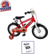 Vélo pour enfants Volare Disney Cars - 14 pouces - Avec porte-bouteille - Y compris le kit de réparation de pneus WAYS