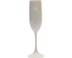 Riviera Maison Champagneglas 155 ml, outdoor glas, niet breekbaar, Glazen & Bekers - RM Monogram Outdoor Bubbles Glass - Beige - MS