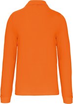 Herenpoloshirt met knopen en lange mouwen Oranje - 4XL