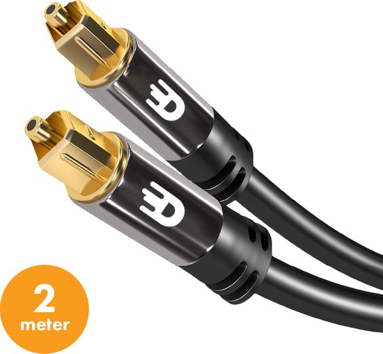 Drivv. Premium Toslink Optische Kabel - Optische Audiokabel - Soundbar - Male to Male - 2 meter - Zwart