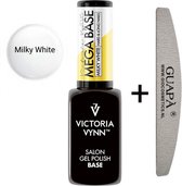 GUAPÀ® Rubber Base - Victoria Vynn™ Gel Polish Mega Base - Hard & Long Nails - Builder Gel - BIAB - Milky White 8 ml