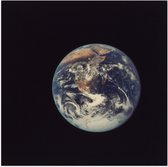Poster Glanzend – Vooraanzicht van de Aarde - 100x100 cm Foto op Posterpapier met Glanzende Afwerking