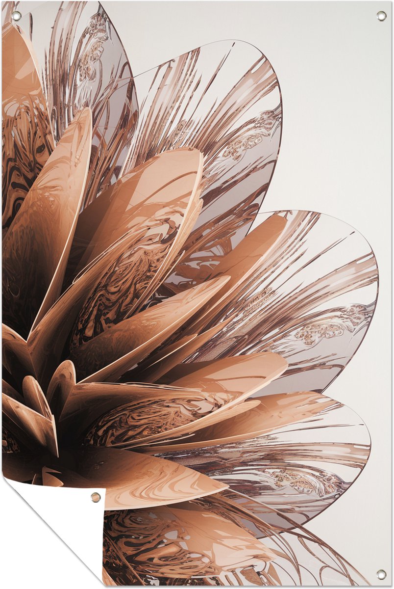 Koperen blaadjes – wanddecoratie tuin – Tuinposter – 70x105 cm