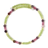 Cavill - Stalen Armband met 11 33 ct Peridoot en 23 96 ct Toermalijn - Gouden Hematiet - Modern Elegant Dames Groen Sieraad