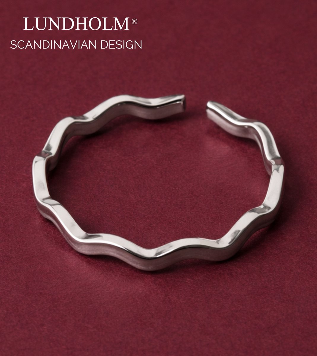 Lundholm Ring Dames Zilver Kleurig Jewellery – Premium Stainless Steel – Verstelbare Ring Golvend Geometrisch Minimalistisch – One Size My – Betekenisvol & Elegant – Cadeau voor Haar - Luxe Geschenkverpakking