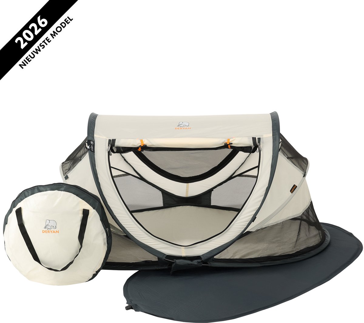 Bol.com Deryan Peuter Luxe Campingbedje – Inclusief zelfopblaasbare matras - Cream aanbieding